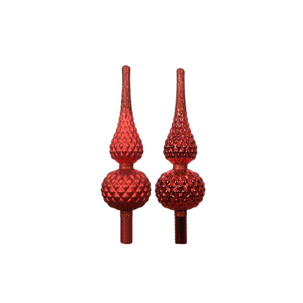 PUNTALE VETRO ROSSO PUNTA GLITTER H.30
